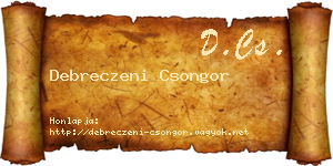 Debreczeni Csongor névjegykártya